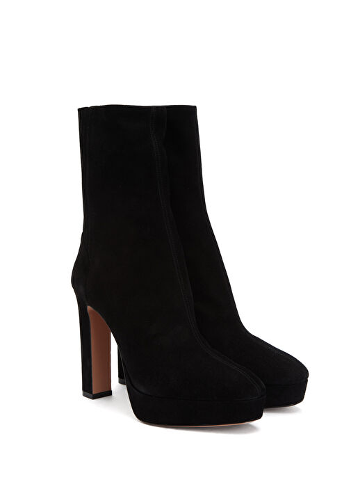 Martine Siyah Süet Topuklu Bot - Görsel 3