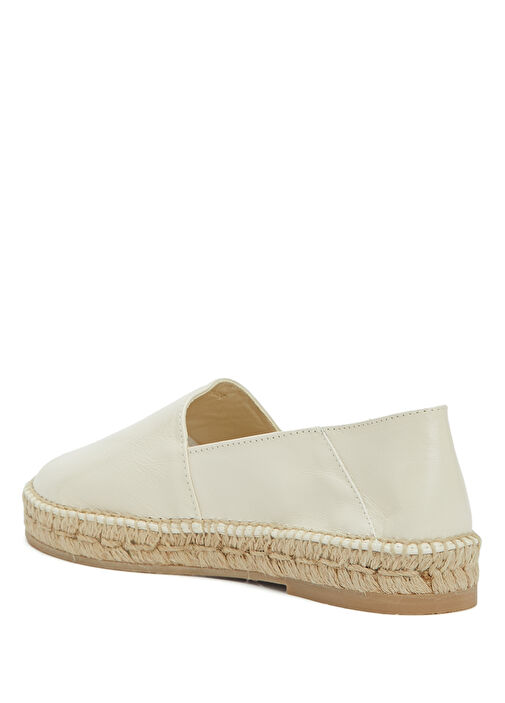 Krem Kadın Deri Espadril - Görsel 4