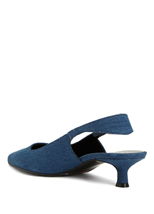 Lacivert Denim Topuklu Ayakkabı - Görsel 9