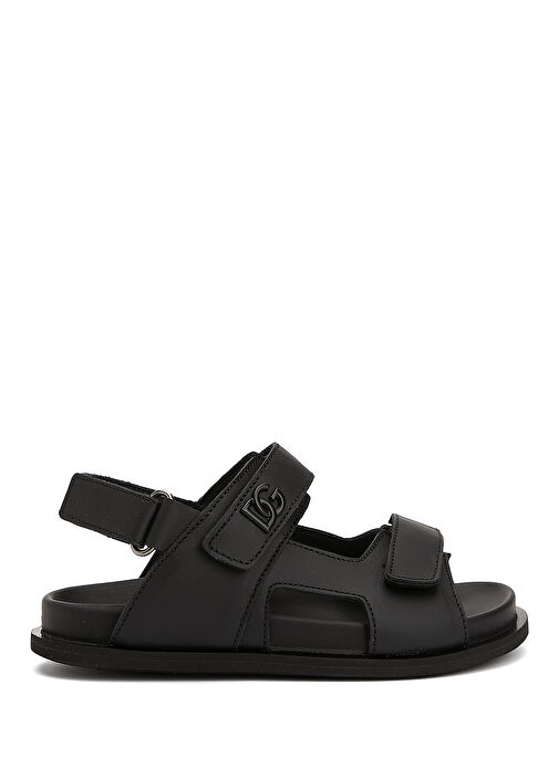 Siyah Erkek Çocuk Deri Sandalet - Görsel 2