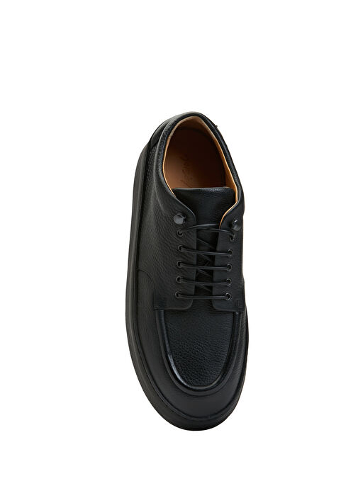Siyah Erkek Deri Sneaker - Görsel 9