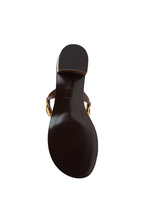 Kahverengi Kadın Deri Terlik - Görsel 6