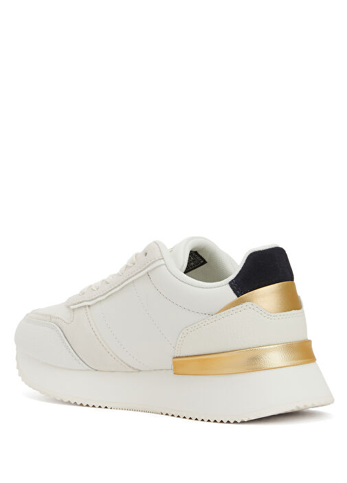 Monogram Runner Bej Kadın Deri Sneaker - Görsel 4