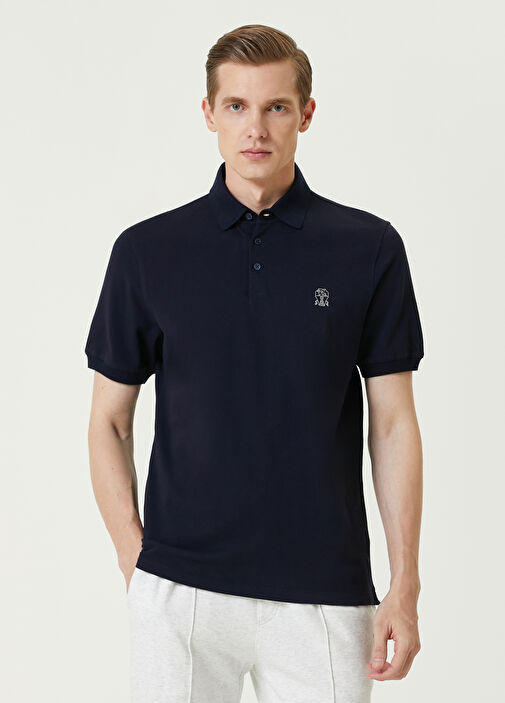 Brunello Cucinelli - Navy Blue Polo T-shirt Brunello Cucinelli - Navy Blue Polo T-shirt