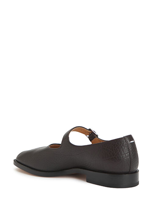 Tabi Koyu Bordo Deri Babet - Görsel 4