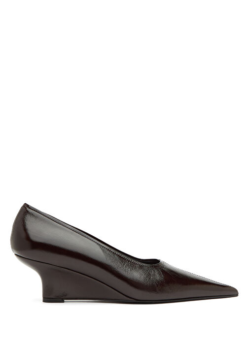 Sharp Kahverengi Deri Topuklu Ayakkabı - Görsel 2