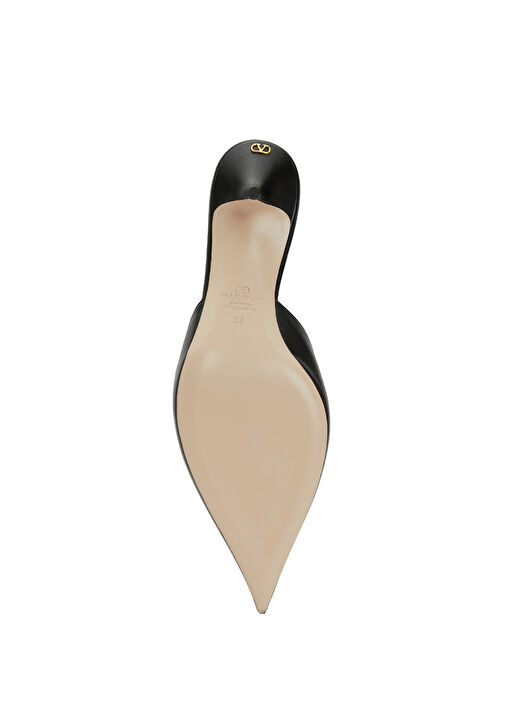 Drip Rose Siyah Kristal Taşlı Deri Terlik - Görsel 6