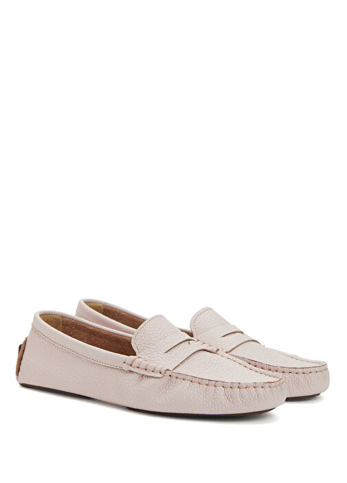 Toz Pembe Kadın Deri Loafer - Görsel 3