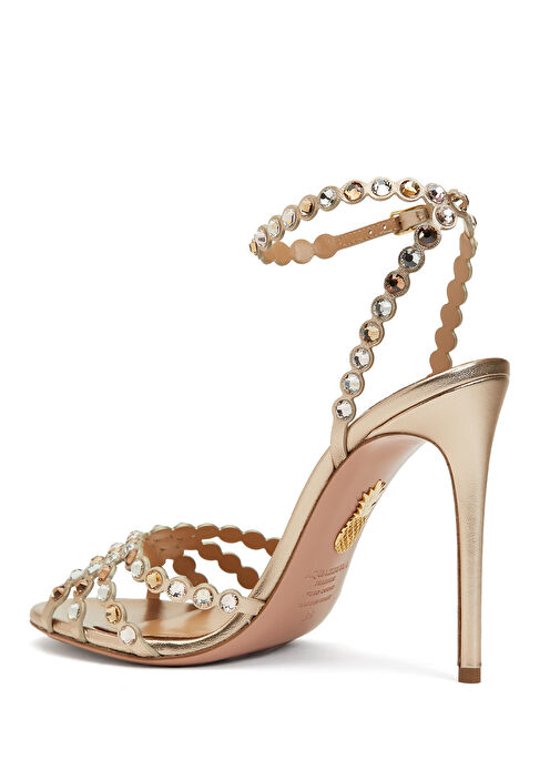 Tequila Rose Gold Topuklu Deri Sandalet - Görsel 4