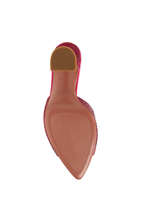 Caroline Pembe Kristal Taşlı Kadın İpek Terlik - Görsel 6