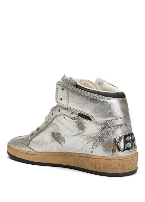 Silver Baskılı Logolu Kadın Deri Sneaker - Görsel 4