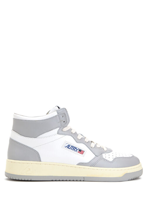 Gri Beyaz Erkek Deri Sneaker - Görsel 2