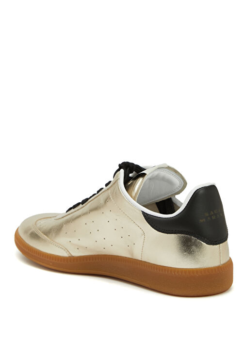 Gold Siyah Kadın Deri Sneaker - Görsel 4