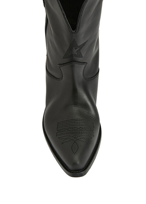 Wish Star Siyah Kadın Deri Bot - Görsel 5