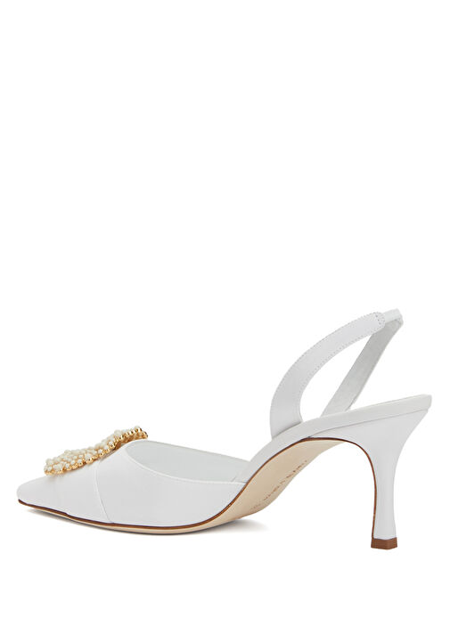 Gibsli Bridal Ekru İpek Topuklu Ayakkabı - Görsel 4