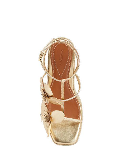 Orchid Wedge Gold Kadın Deri Sandalet - Görsel 6