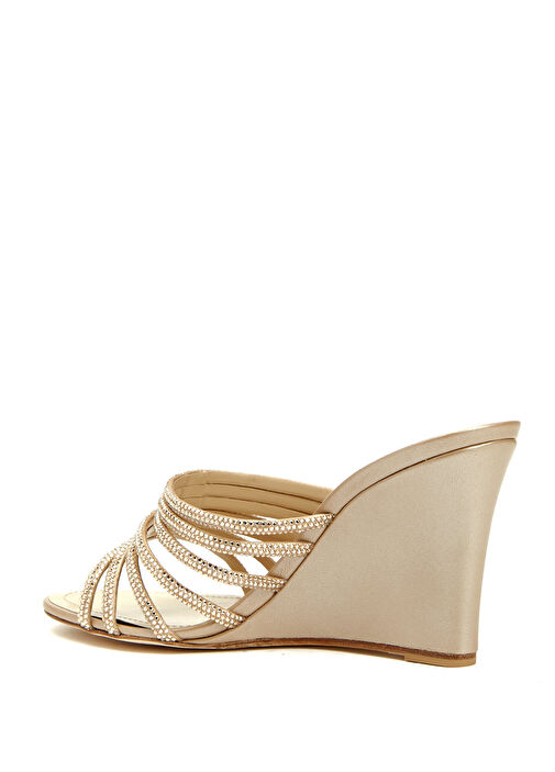 Bej Taşlı Topuklu Terlik - Görsel 4