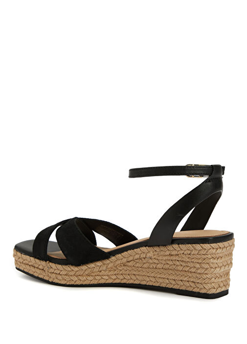 Siyah Kadın Deri Espadril - Görsel 4