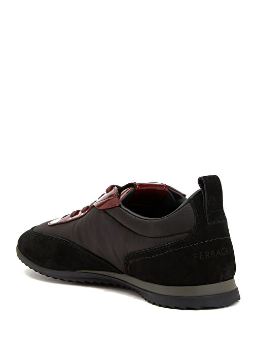 Siyah Bordo Erkek Deri Sneaker - Görsel 4