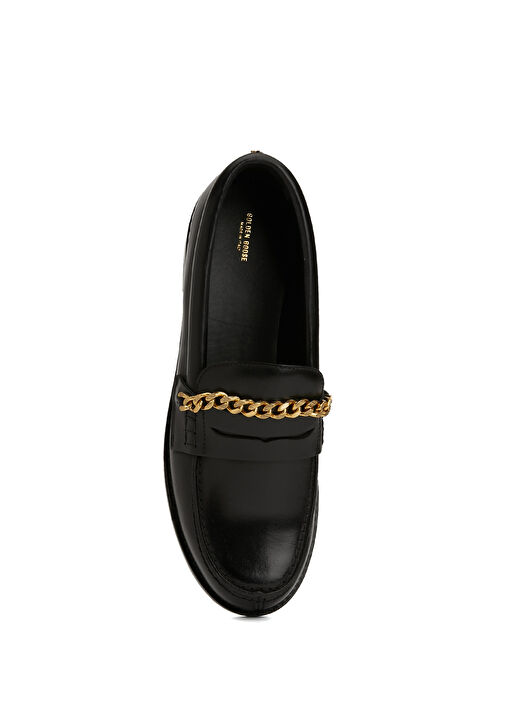 Siyah Kadın Deri Loafer - Görsel 5