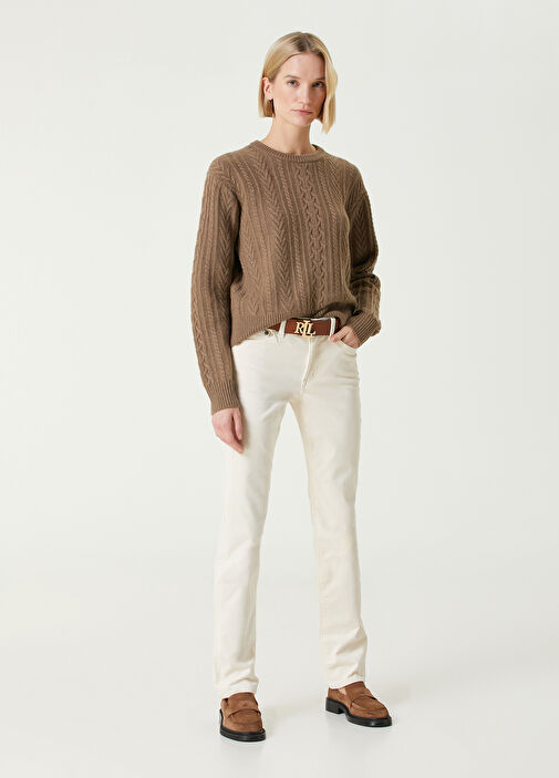 Lauren Ralph Lauren Cream Straight Leg Corduroy Pants