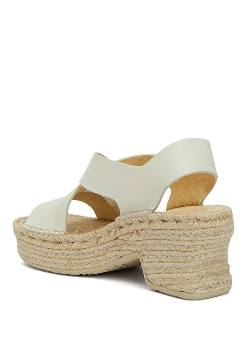 x Paula's Ibiza Beyaz Kadın Deri Espadril - Görsel 4