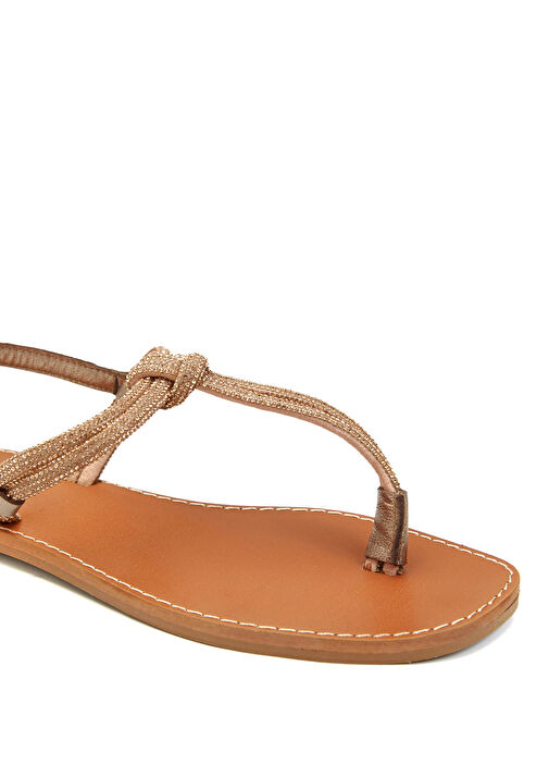 Sarı Kadın Deri Sandalet - Görsel 7