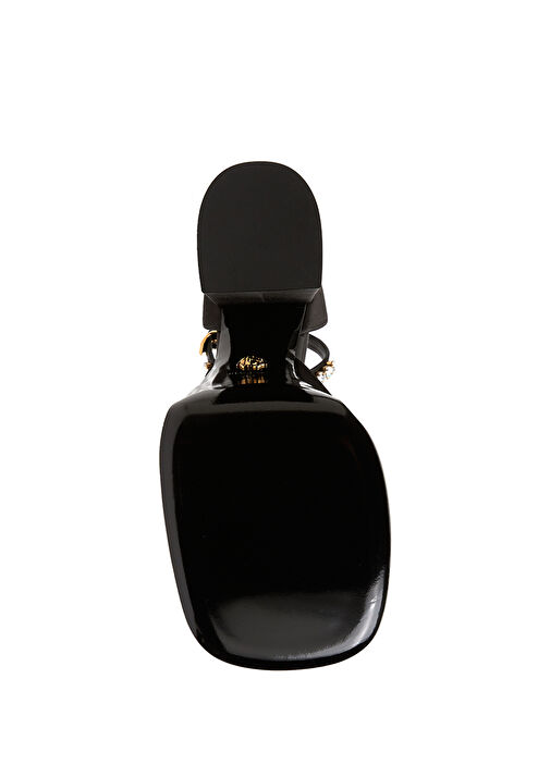 Siyah Logolu Topuklu Ayakkabı - Görsel 6