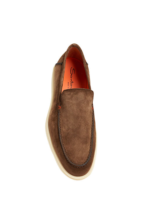 Detroit Kahverengi Logo Detaylı Erkek Süet Loafer - Görsel 5