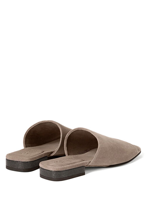 Brunello Cucinelli Kahverengi Brunello Cucinelli Süet Bej Kadın Terlik