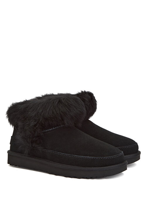 Classic Ultra Mini Chalet Siyah Kadın Süet Bot - Görsel 3