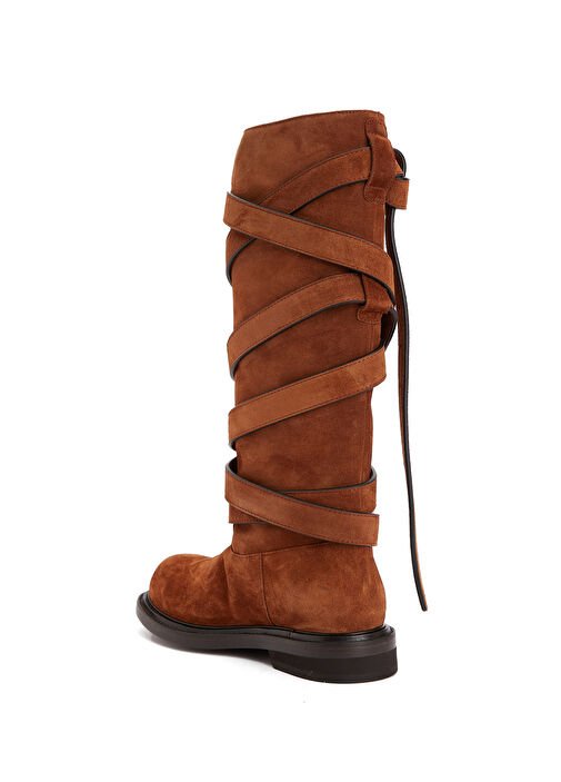 Tie Me Taba Kadın Süet Çizme - Görsel 4