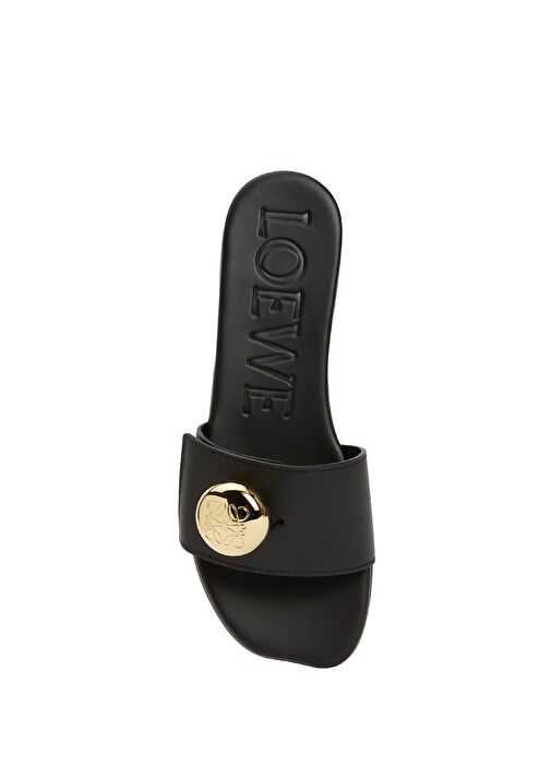 Pebble Siyah Kadın Deri Terlik - Görsel 5