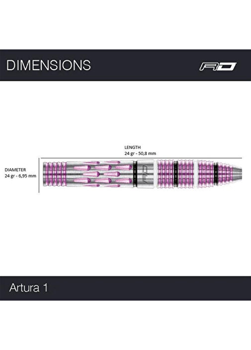 Red Dragon - Artura 1 Shocking Pink % 90 Tungsten Çelik Uçlu Dart