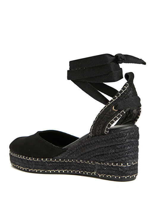 Siyah Kadın Süet Espadril - Görsel 4