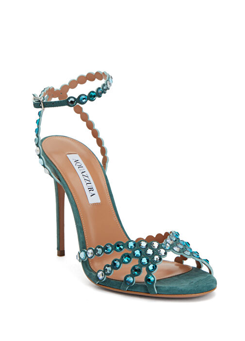 Aquazzura Aquazzura Tequila Turkuaz Deri Topuklu Ayakkabı Sandalet & Terlik | Beymen Turkuaz - 3. görsel