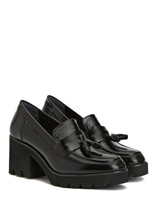 Siyah Kadın Deri Loafer - Görsel 3