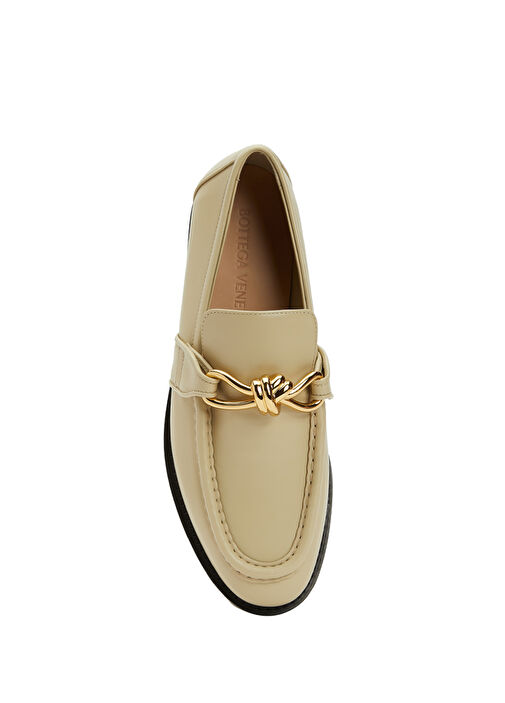 Krem Kadın Deri Loafer - Görsel 5
