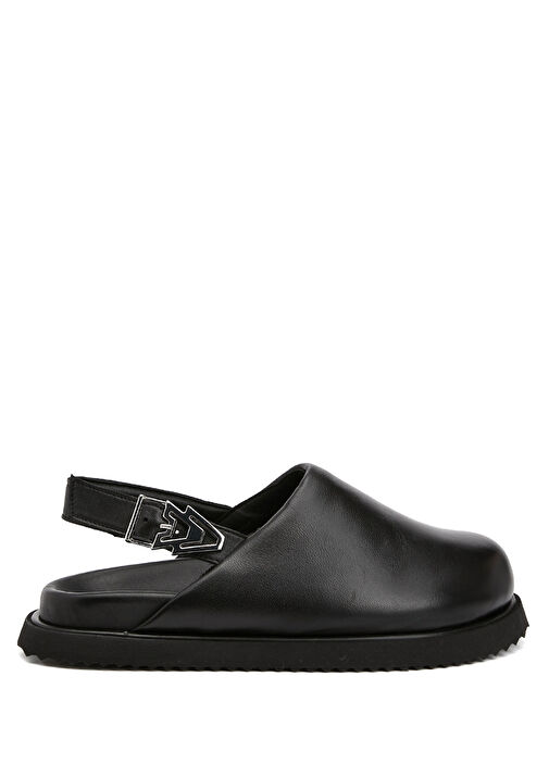 Siyah Logo Tokalı Kadın Deri Sabo - Görsel 2