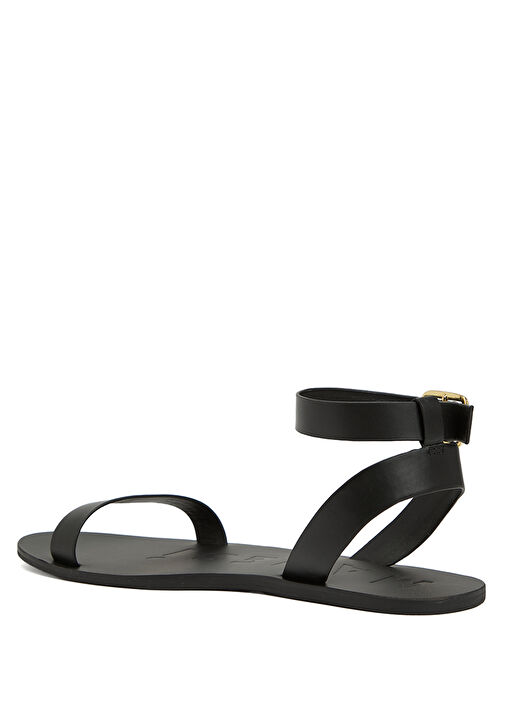 Siyah Kadın Deri Sandalet - Görsel 4