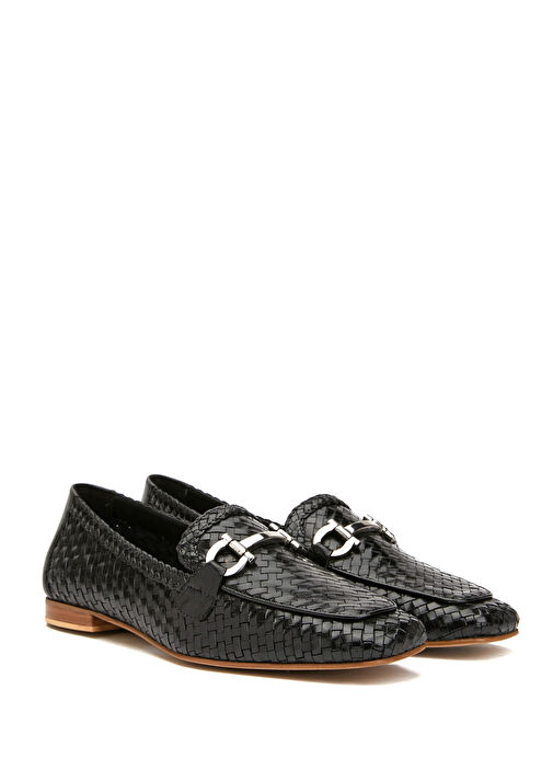 Siyah Kadın Deri Loafer - Görsel 3