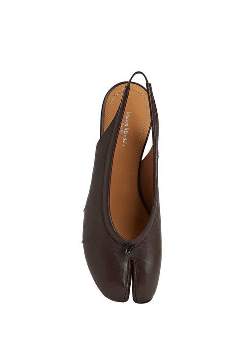 Tabi Kahverengi Deri Topuklu Ayakkabı - Görsel 5