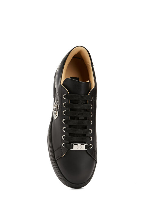 Siyah Erkek Deri Sneaker - Görsel 5