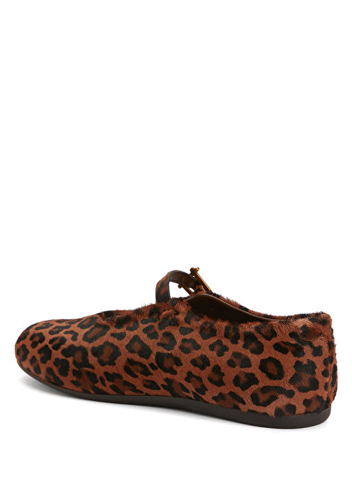 Leopar Desenli Deri Babet - Görsel 4