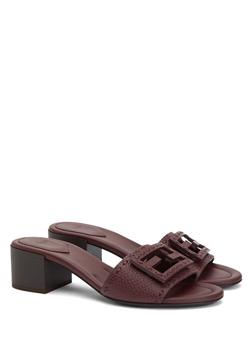 Baguette Bordo Kadın Deri Terlik - Görsel 3