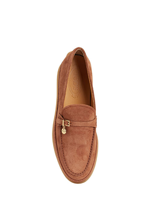 Taba Logo Detaylı Kadın Süet Loafer - Görsel 5