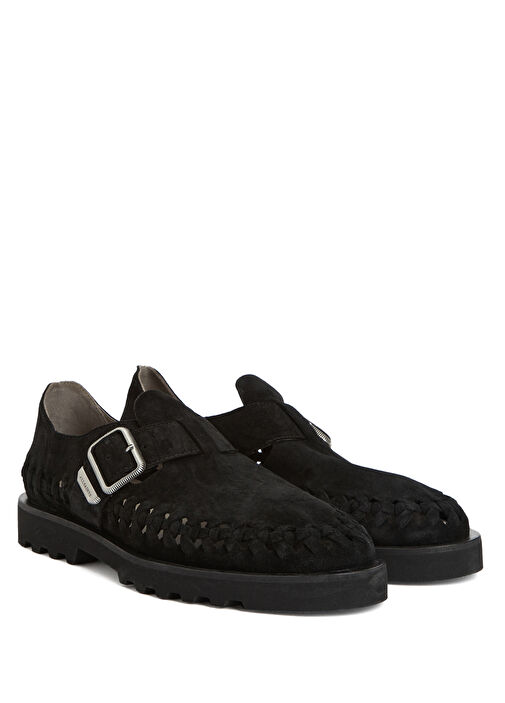 Siyah Erkek Deri Sandalet - Görsel 3