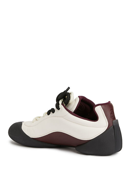 Beyaz Siyah Erkek Deri Sneaker - Görsel 4
