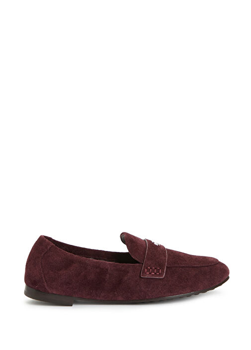 Bordo Kadın Süet Loafer - Görsel 2