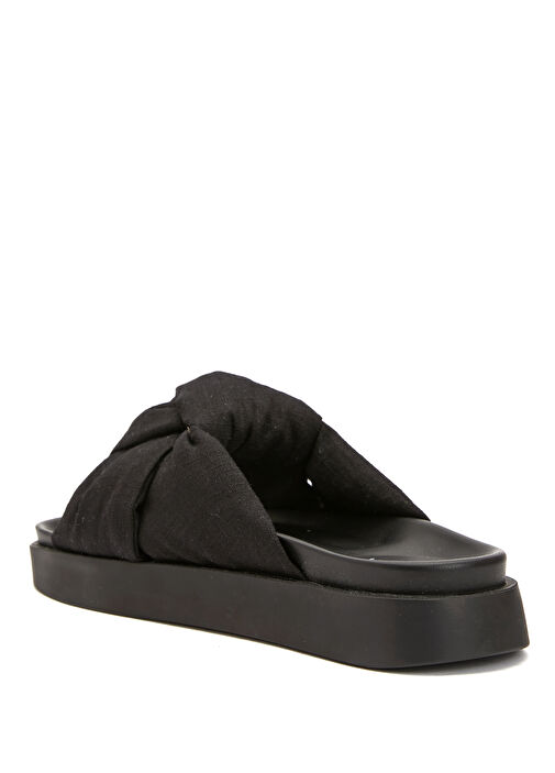 Siyah Kadın Keten Terlik - Görsel 4